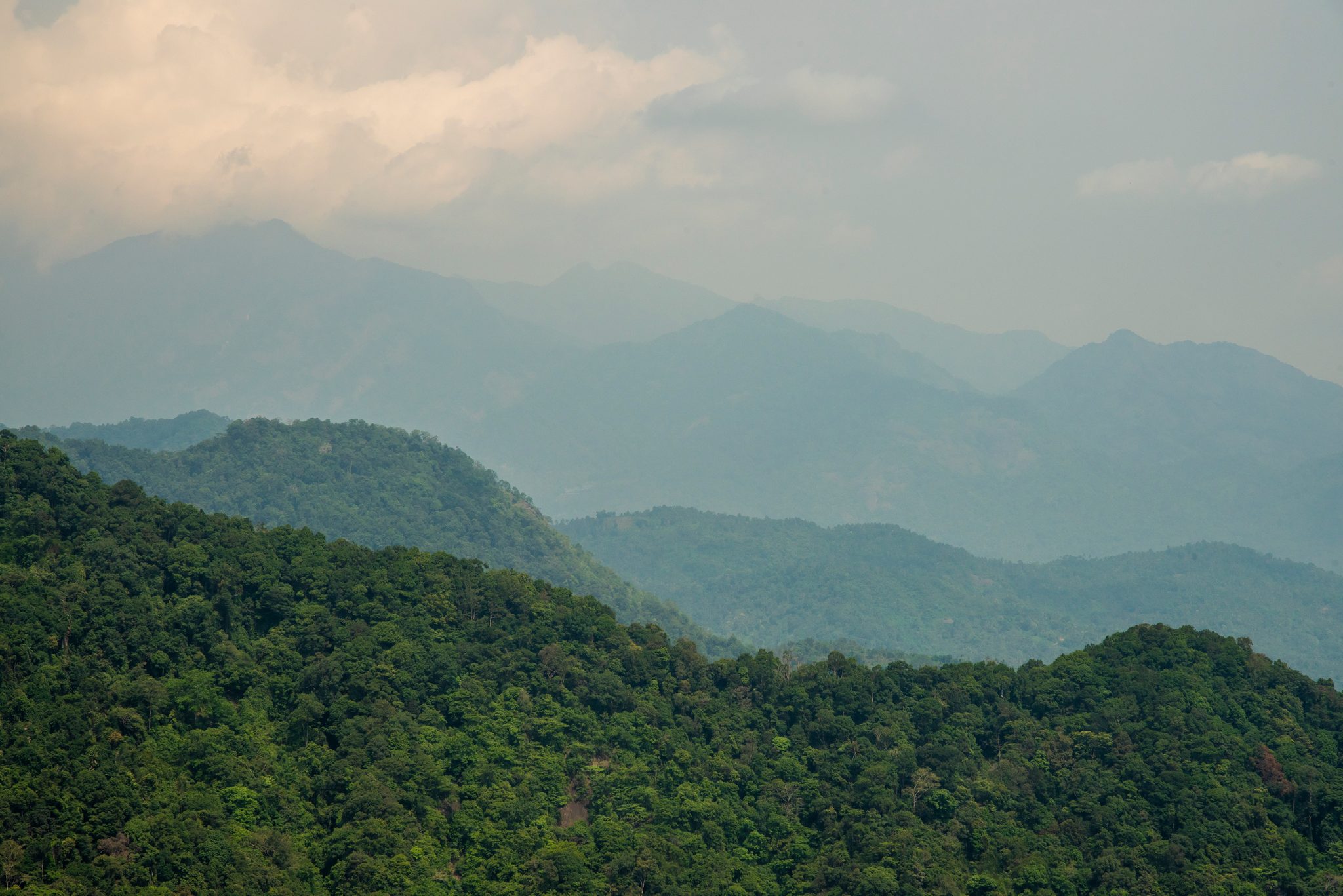 Blue ridges fold one behind another into the haze.